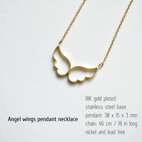 Angel wings pendant necklace
