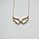 Gold vermeil angel wings pendant necklace